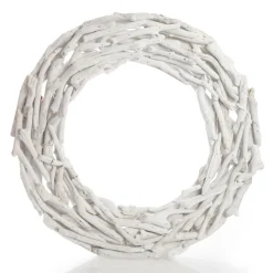 Whitewashed Driftwood Christmas Wreath New
