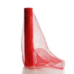 Wide Metallic Red Decomesh Roll Hot