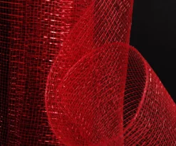 Wide Metallic Red Decomesh Roll Hot