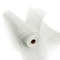 Wide Metallic White Decomesh Roll Store