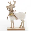 Wood Reindeer with Fur Christmas Ornament and Neck Tie Store