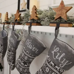 Wood Star Christmas Stocking Hanger Shop