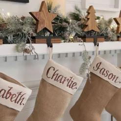 Wood Star Christmas Stocking Hanger Shop