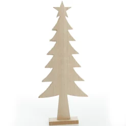 Wooden Christmas Tree with Fur and Star Ornament Sale