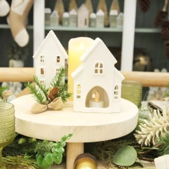 Wooden Footed Round Wooden Table Centrepiece Large Online