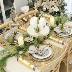 Wooden Footed Round Wooden Table Centrepiece Large Online