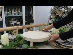 Wooden Footed Round Wooden Table Centrepiece Large Online