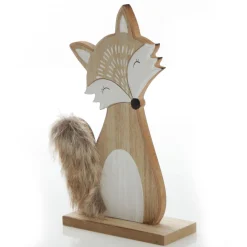 Wooden Fox Ornament with Bushy Tail Cheap