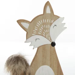 Wooden Fox Ornament with Bushy Tail Cheap
