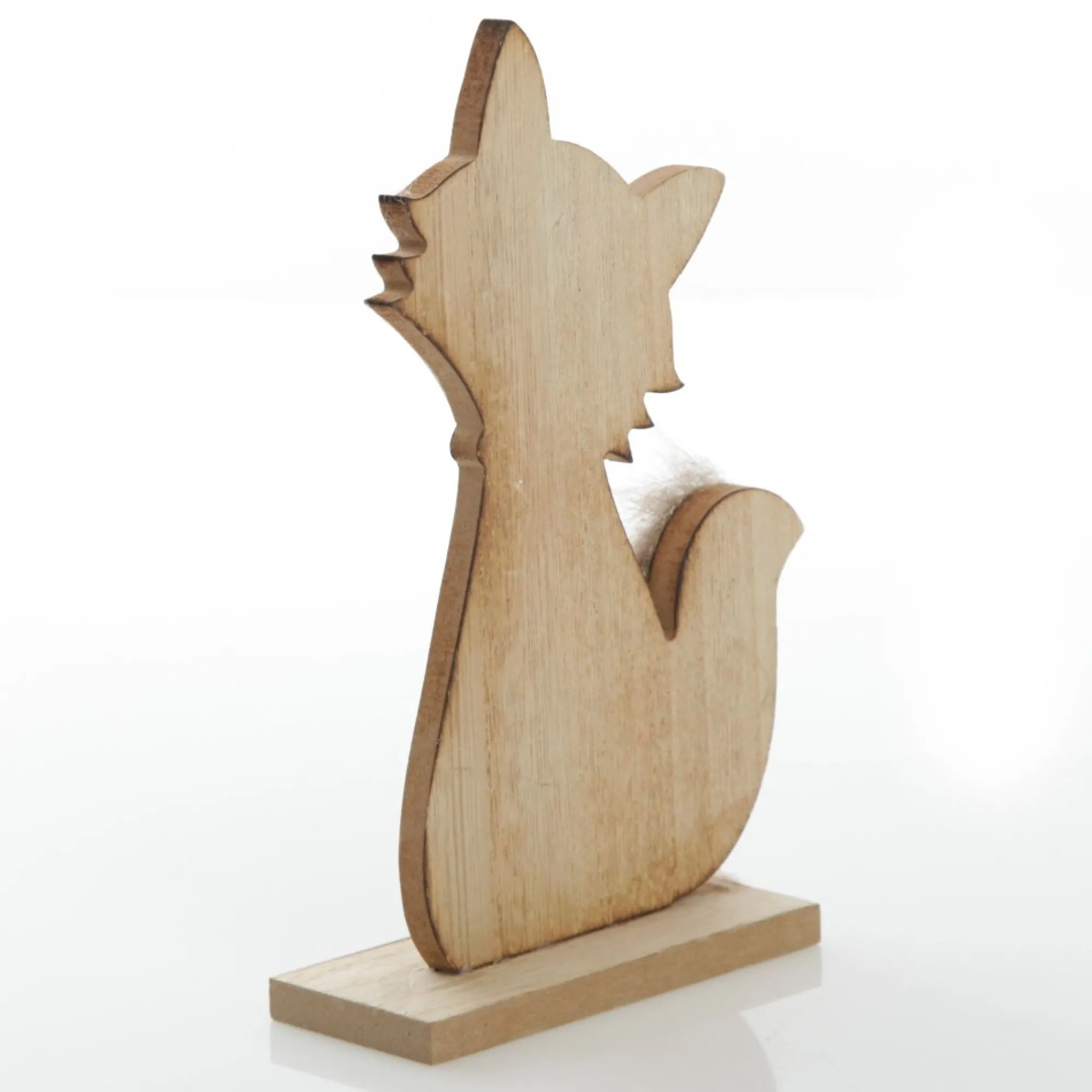Wooden Fox Ornament with Bushy Tail Cheap
