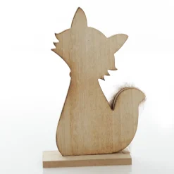 Wooden Fox Ornament with Bushy Tail Cheap