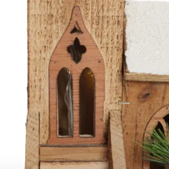 Wooden Light up House with Winter Snow Hot