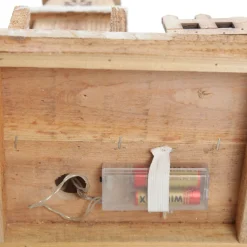 Wooden Light up House with Winter Snow Hot