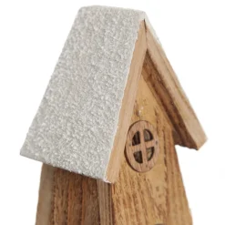 Wooden Light up House with Winter Snow Hot