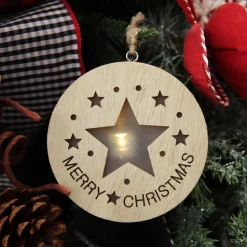 Wooden Lightup Star Cut out Tree Decoration Fashion
