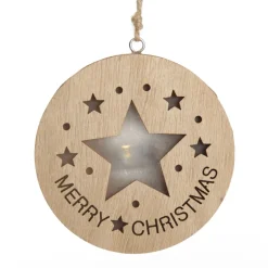 Wooden Lightup Star Cut out Tree Decoration Fashion