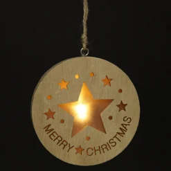 Wooden Lightup Star Cut out Tree Decoration Fashion